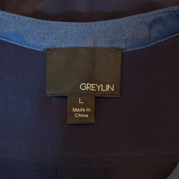 Greylin Silk Button Down Tie Waist Dress Sz L - Picture 9 of 11